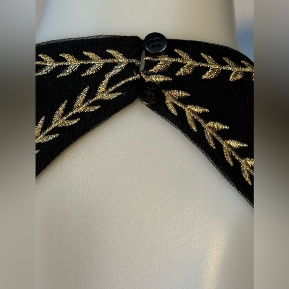 XS Altar'd State Dress Womens Small Black Gold Embroidered Floral tulle teacup - Picture 10 of 13